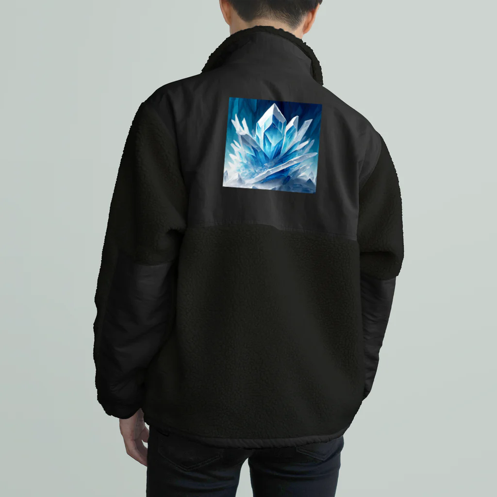 のんびりアート工房の氷のクリスタル Boa Fleece Jacket