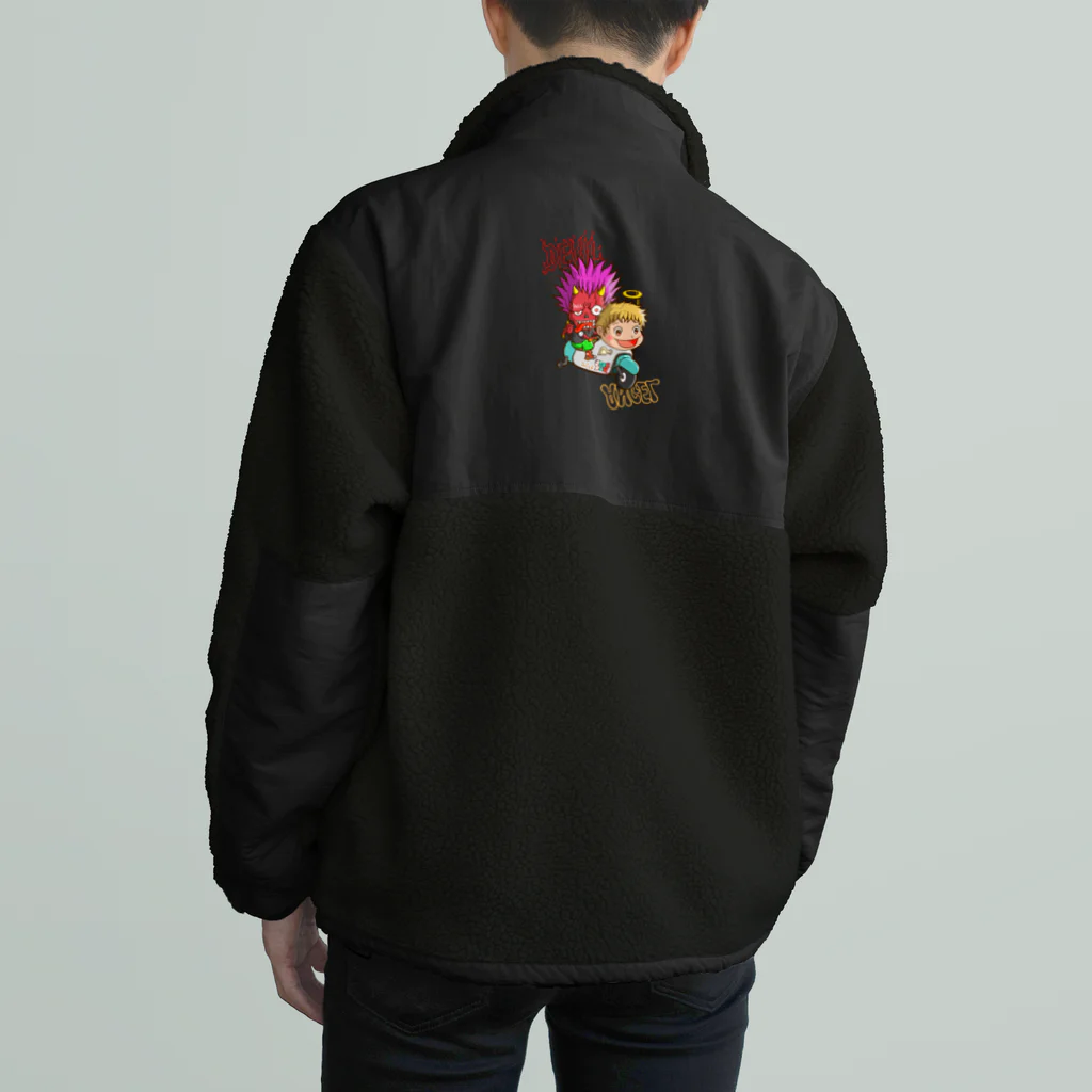 Siderunの館 B2の【バックプリント】悪魔と天使 Boa Fleece Jacket