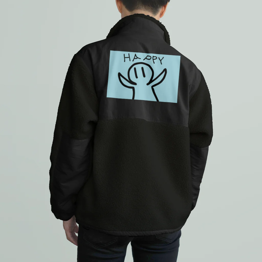 納豆ごはんのHAPPYなコンセント君（水色） Boa Fleece Jacket