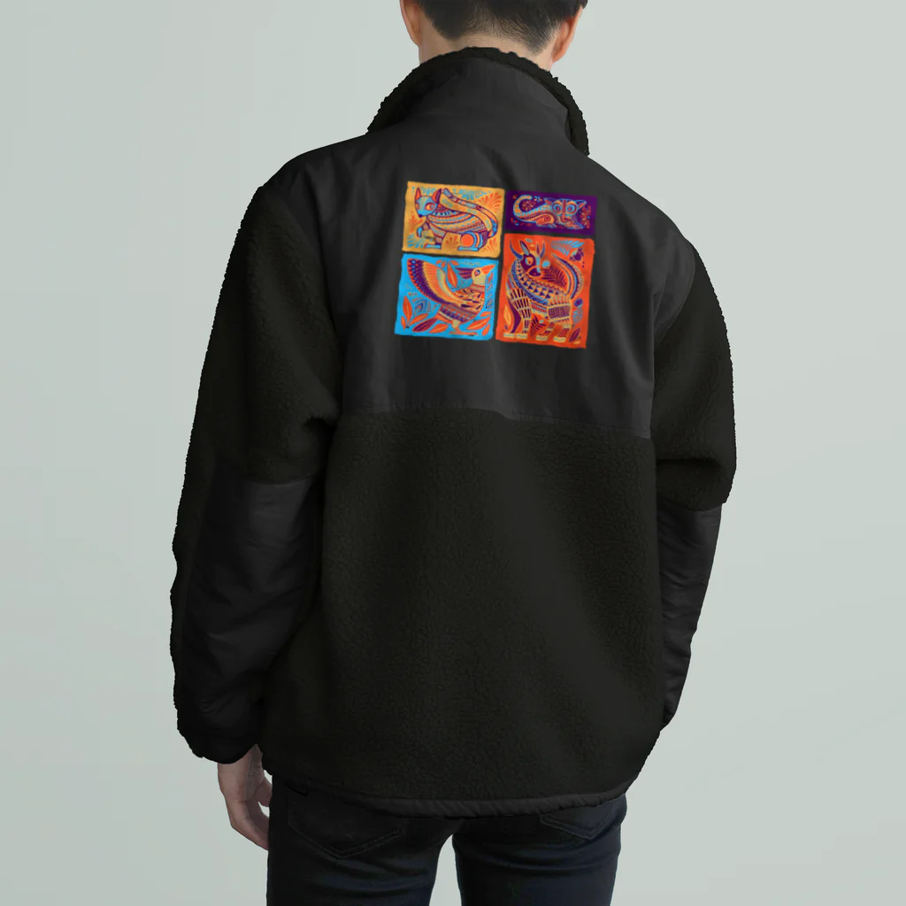 IZANAMI by Akane Yabushitaのメキシコのアレブリヘス（オレンジ） Boa Fleece Jacket