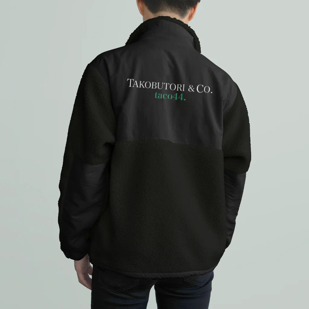 コブトリ株式会社のTACOBUTORI 白×緑　　黒用 ボアフリースジャケット