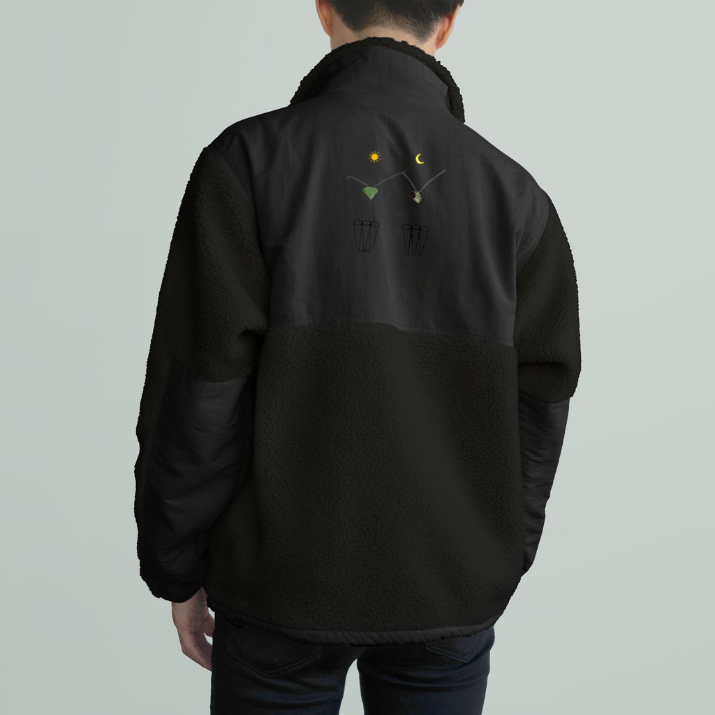 L_arctoaのカマキリの昼と夜の複眼（絵文字、背景透過ver） Boa Fleece Jacket
