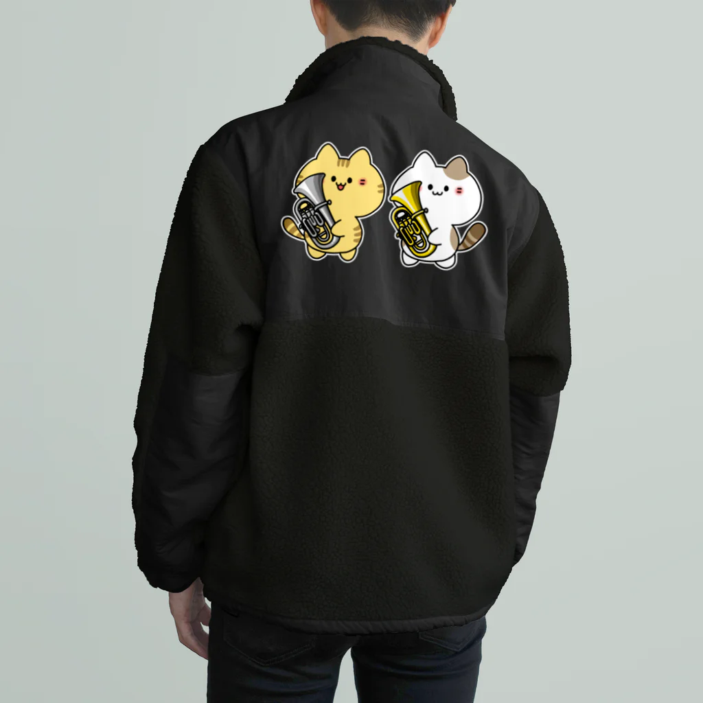  ふじねこ屋のユーフォニアム吹きのねこたち Boa Fleece Jacket