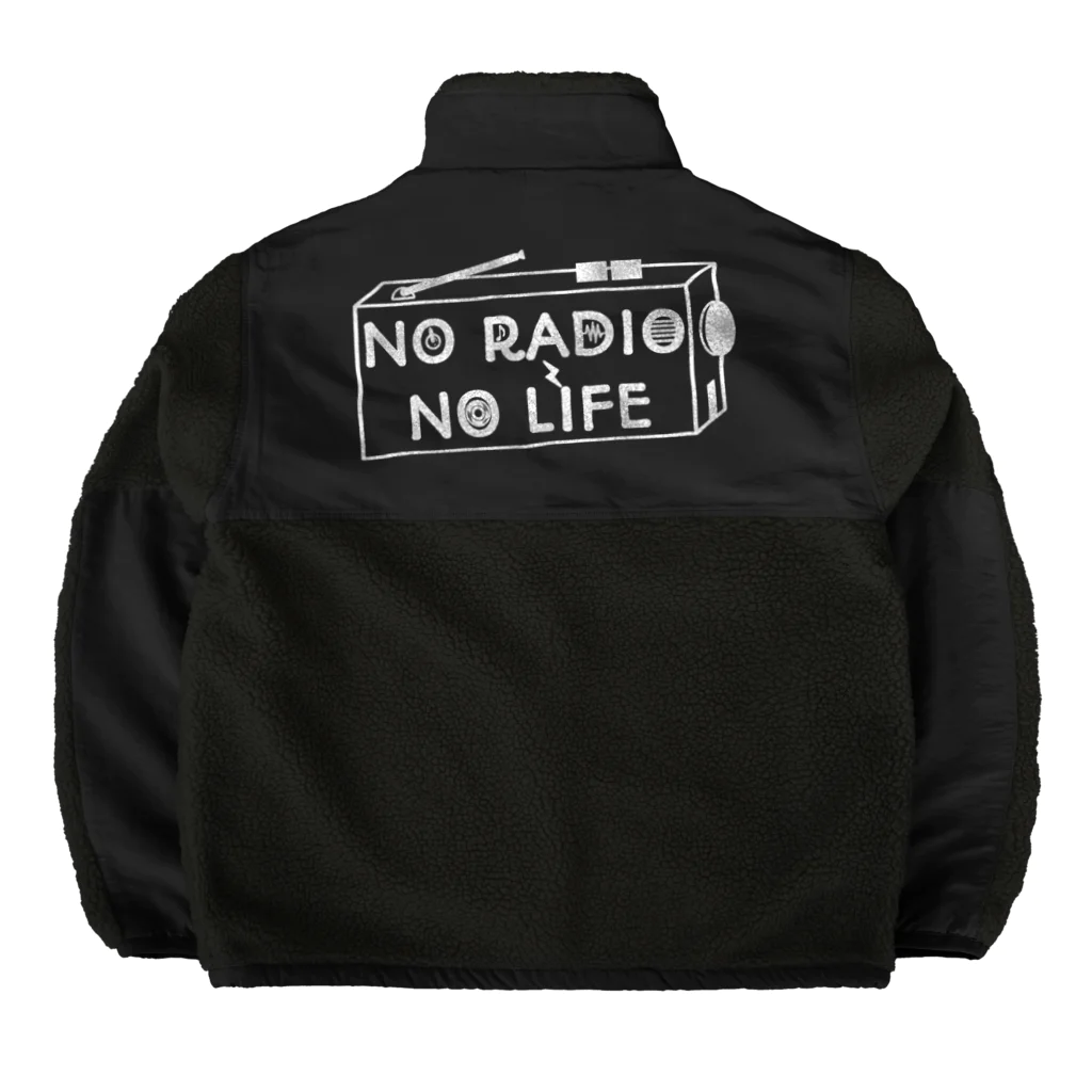 ぺんぎん24のNO RADIO NO LIFE(ホワイト) Boa Fleece Jacket