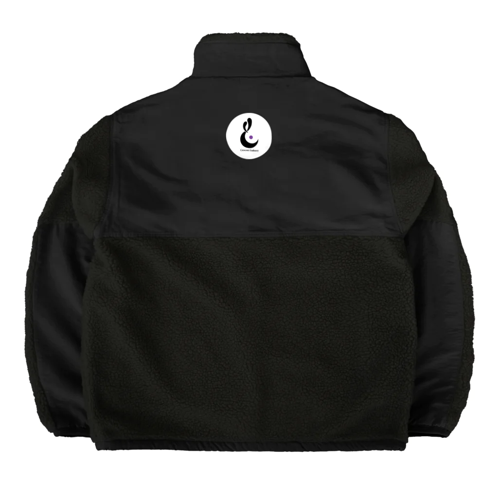 月灯ふんわり亭のクレッセントエンバシーロゴ Boa Fleece Jacket