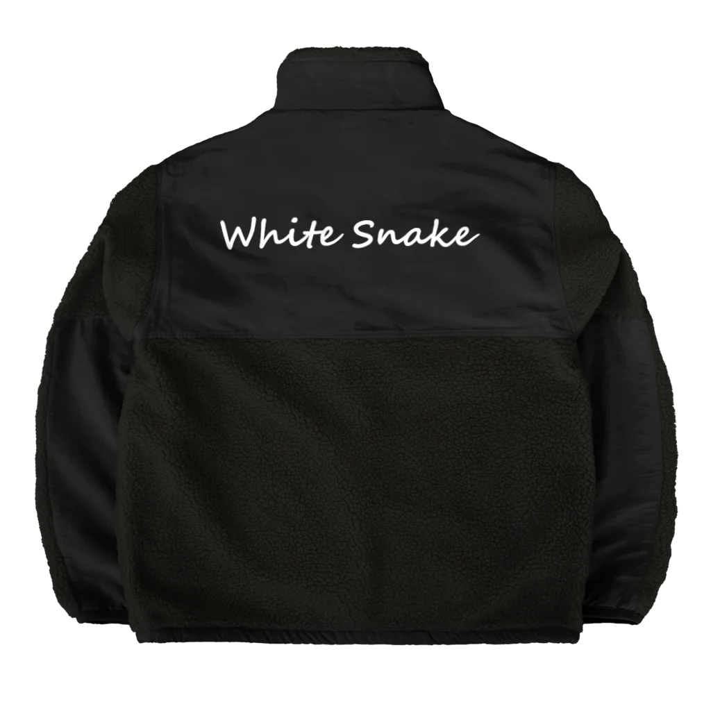 ワイのデザインの白蛇 ボアフリースジャケット
