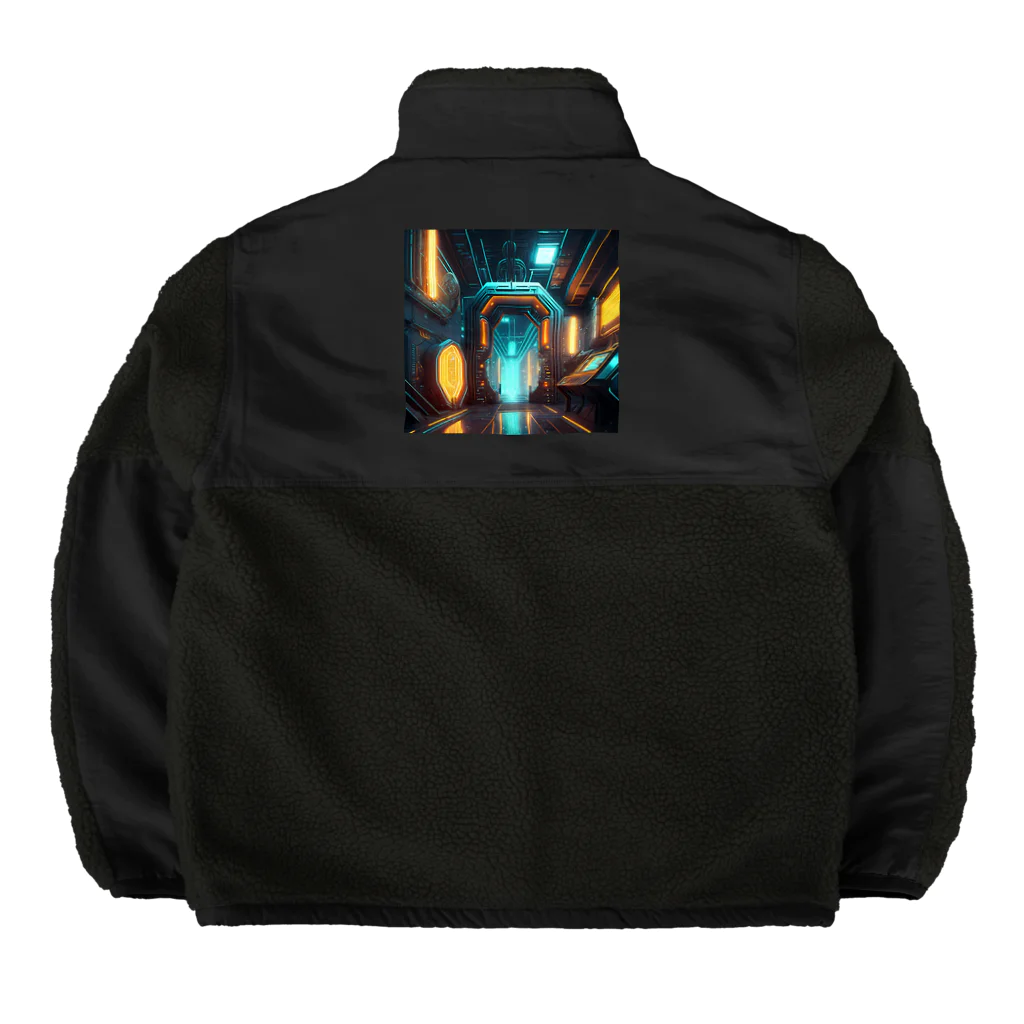 のんびりアート工房のサイバーパンク Boa Fleece Jacket