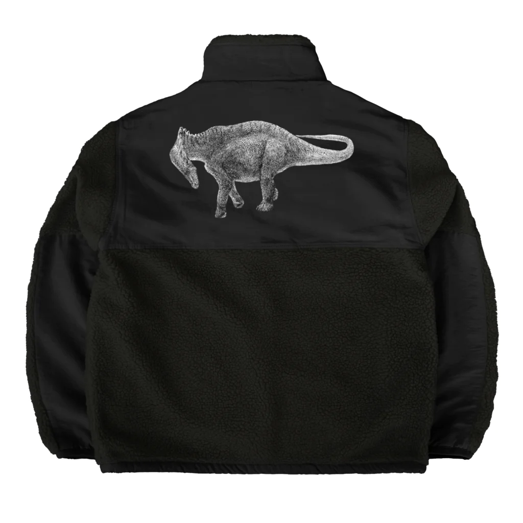 segasworksのAmargasaurus（白黒） Boa Fleece Jacket
