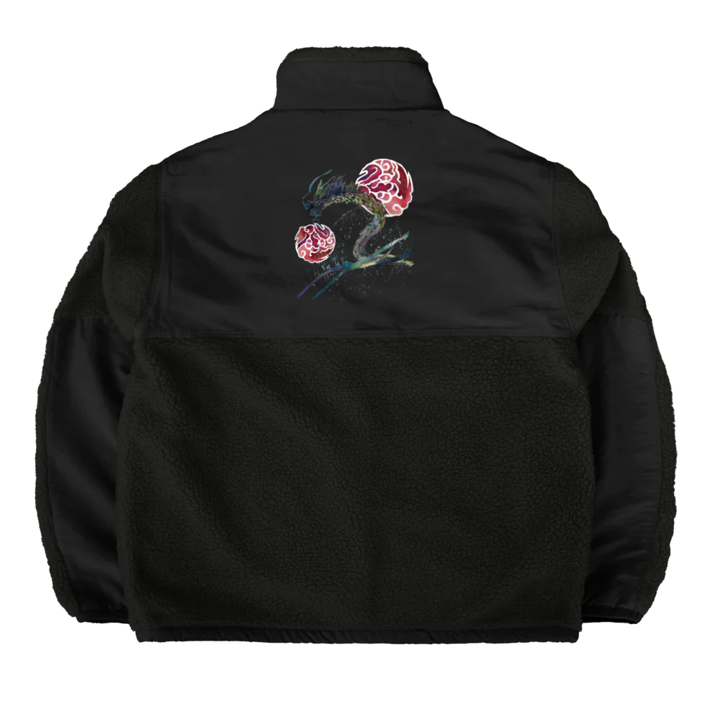 WAMI ARTの赤八雲昇るタツ(竜) Boa Fleece Jacket