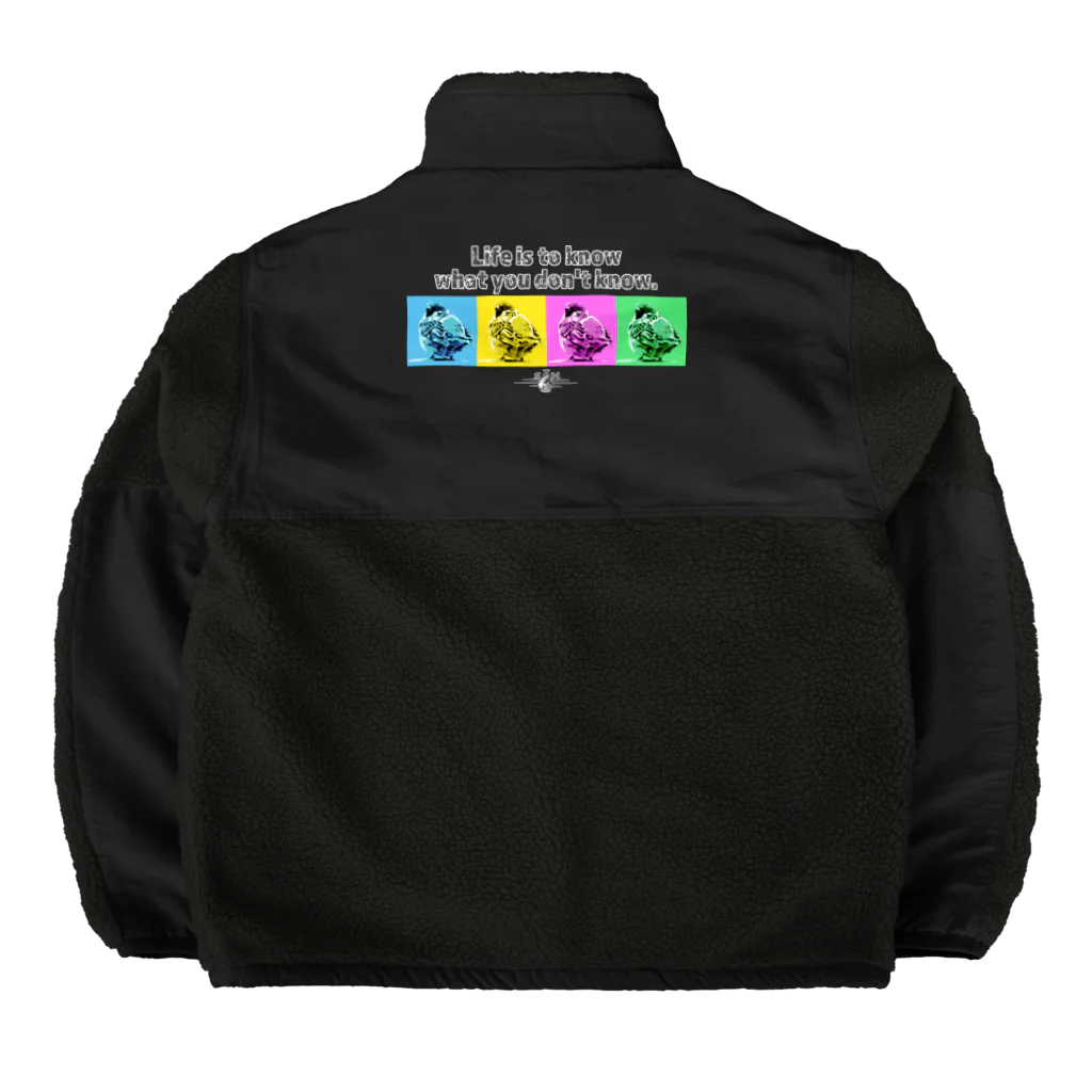 “すずめのおみせ” SUZURI店のスズメのおちりポップアート風 Boa Fleece Jacket