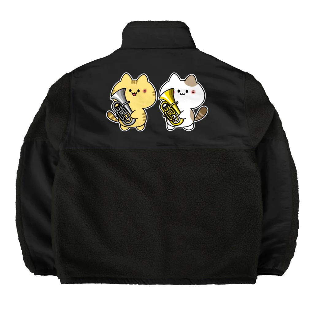  ふじねこ屋のユーフォニアム吹きのねこたち Boa Fleece Jacket