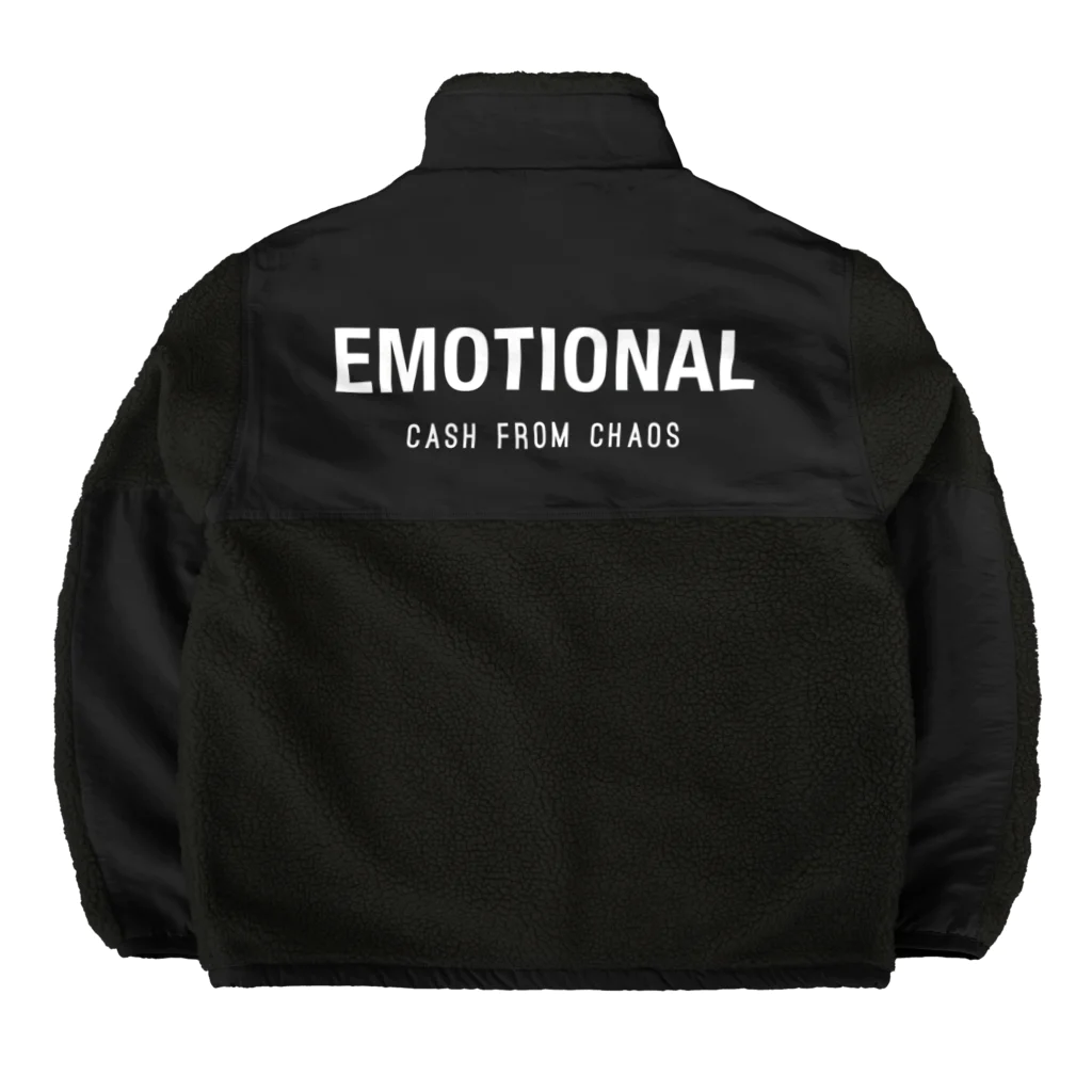 社会不適合制服の背面　EMOTIONAL CASH from CHAOS Boa Fleece Jacket