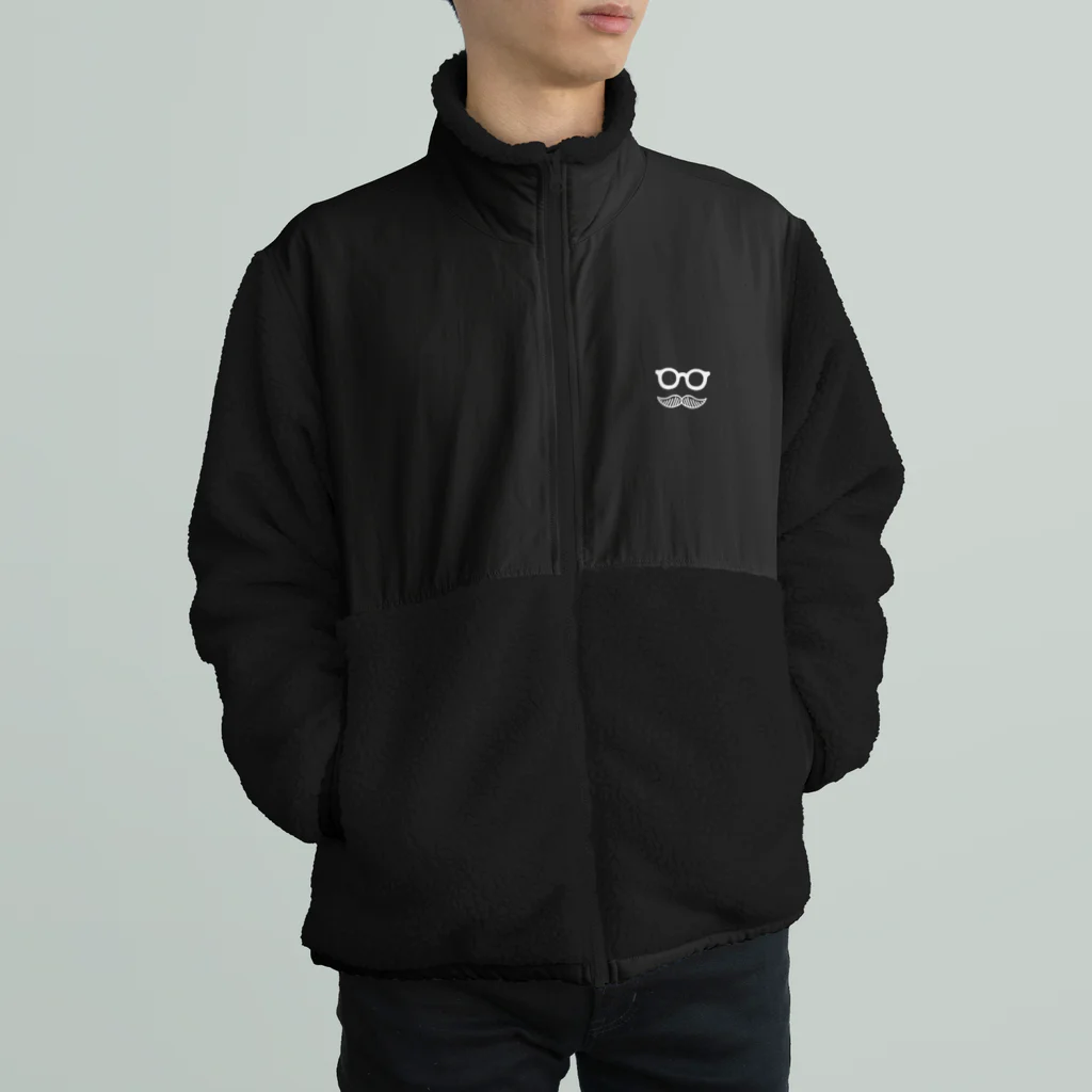 Andiamoのシンプルおひげ。（両面/白） Boa Fleece Jacket