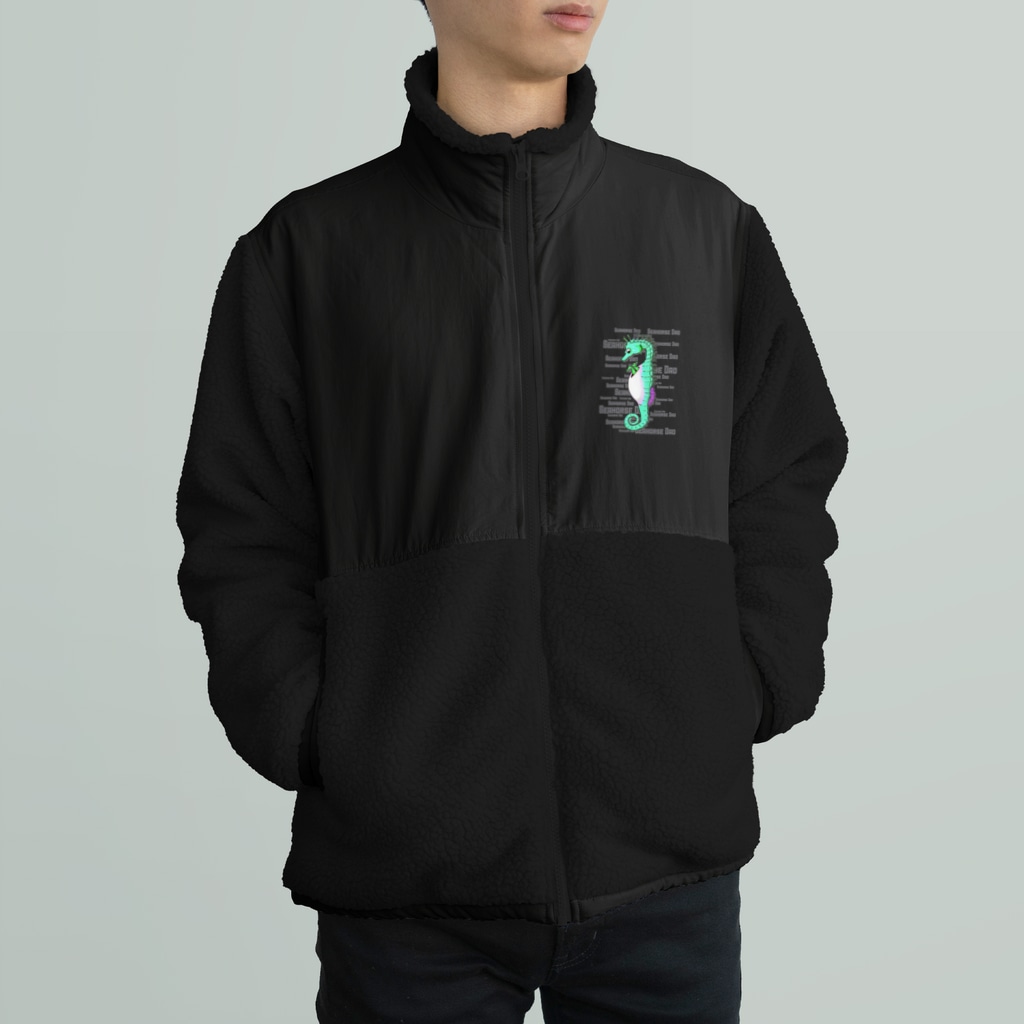 LalaHangeulのSeahorse Dad グリーン Boa Fleece Jacket