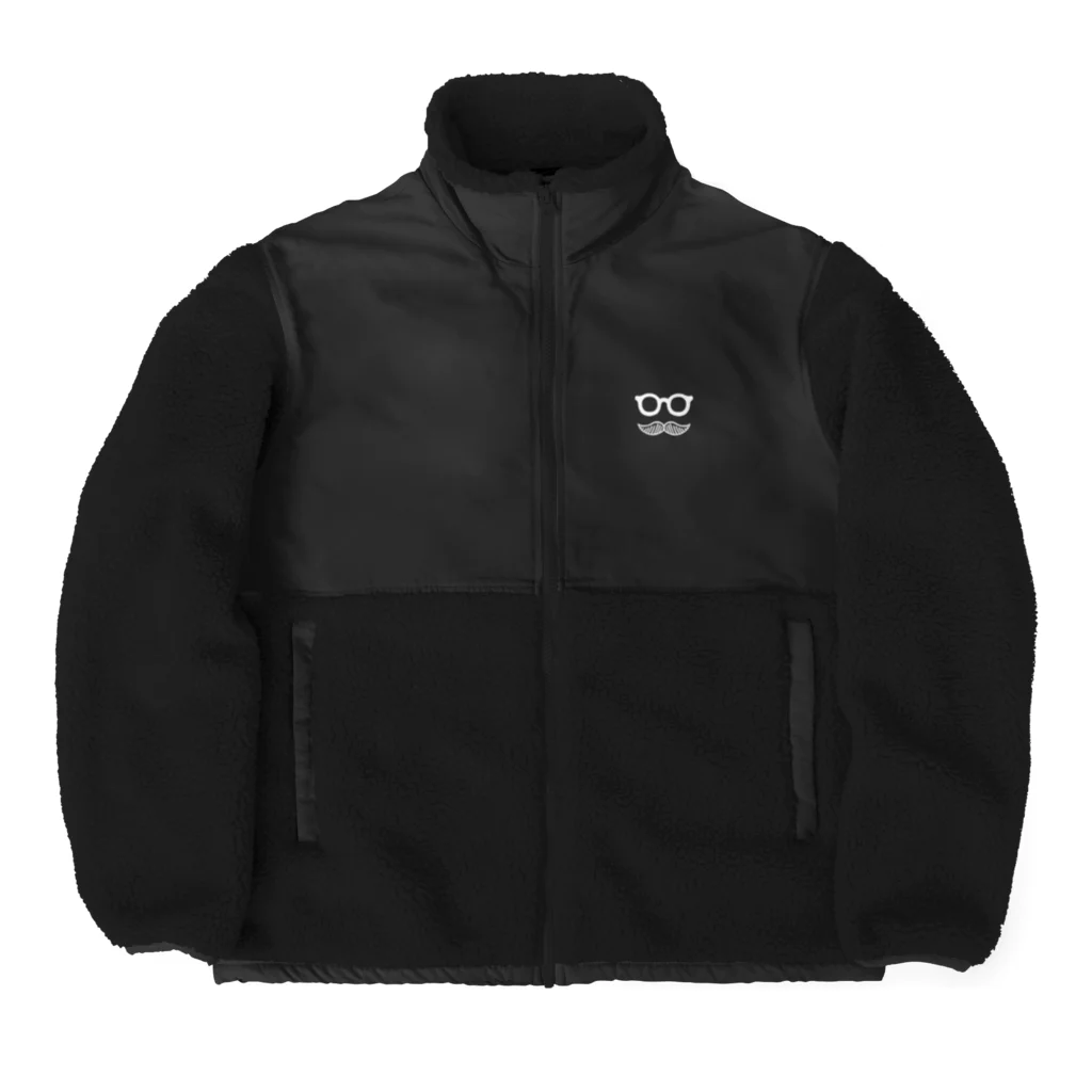 Andiamoのシンプルおひげ。（両面/白） Boa Fleece Jacket