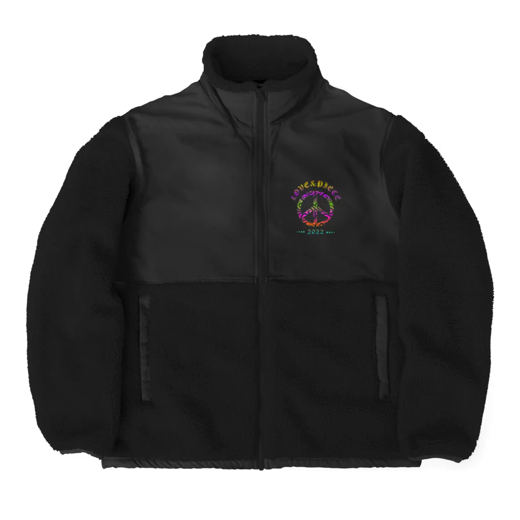 薈.collectionのLove＆peaceシリーズRainbowcolorバージョン Boa Fleece Jacket