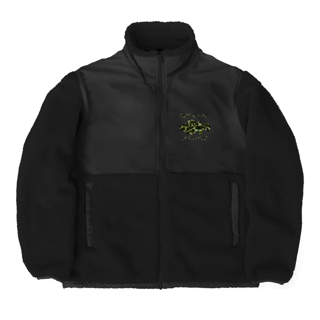 釣り＆お魚デザイン販売中！つりビス！SUZURI店のROCK FISH HUNTING Boa Fleece Jacket