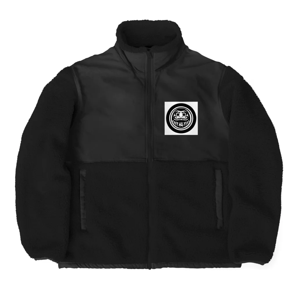 縁起物屋のだるま Boa Fleece Jacket