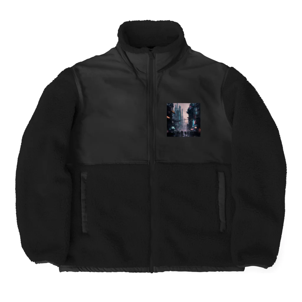 turtle-rikuのcyber punk items Boa Fleece Jacket