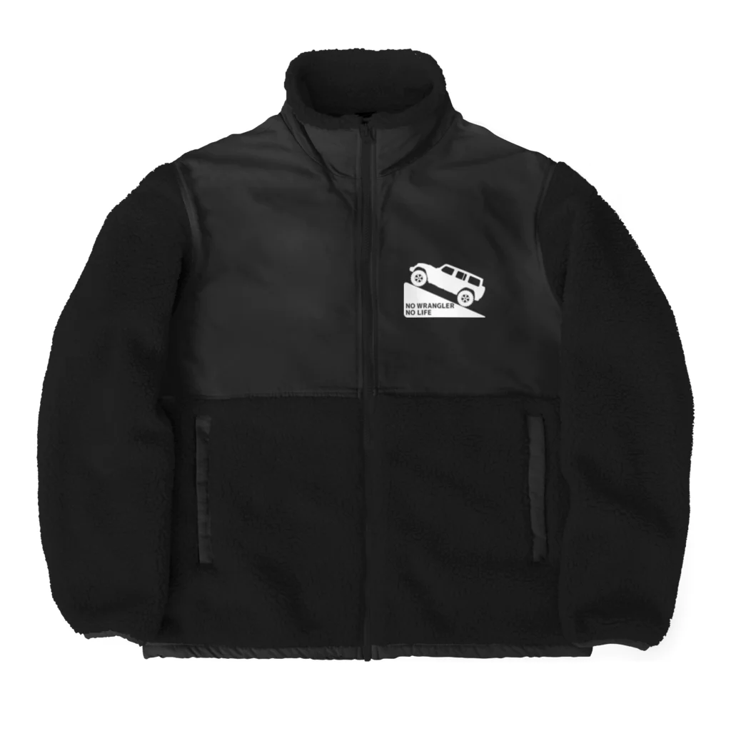 QUQU_WORKSのノーラングラーノーライフ 登坂デザイン ジープ ホワイト Boa Fleece Jacket