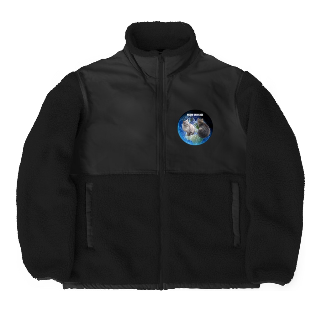 ちばっちょ【ち畳工房&猫ねこパラダイス】のトラ猫ワールド MEOW UNIVERSE Boa Fleece Jacket