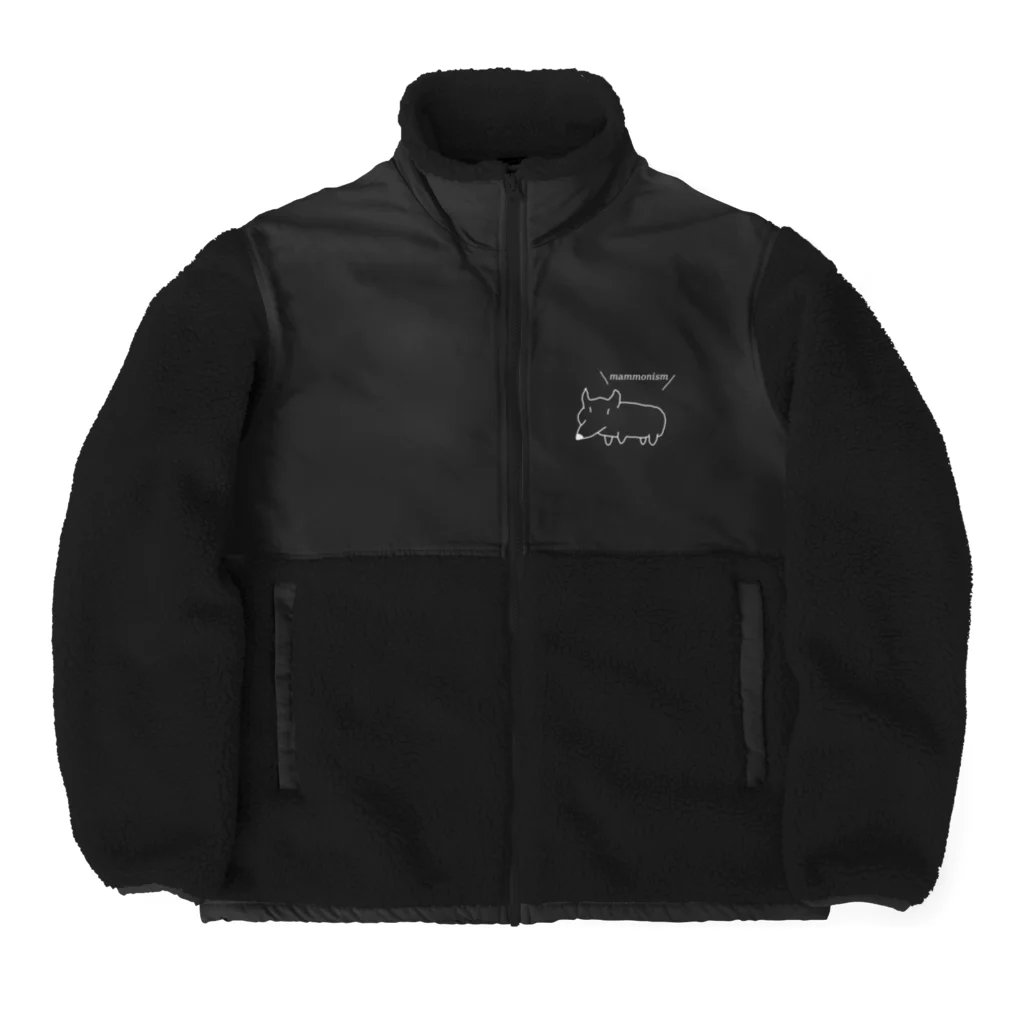 ツチブタすい臓商店のコーギー主張（白） Boa Fleece Jacket