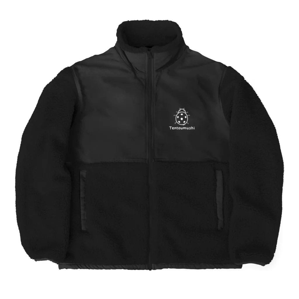 MrKShirtsのTentoumushi (てんとう虫) 白デザイン Boa Fleece Jacket