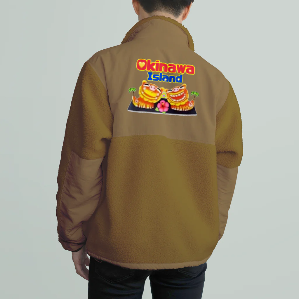 沖縄大好きシーサーちゃんの沖縄🌴アイランド ボアフリースジャケット