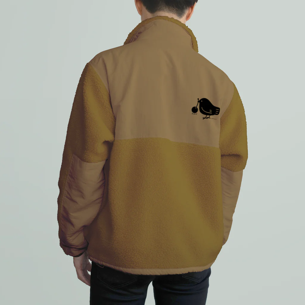 イラスト MONYAAT のワンポイント　みつぐとり Boa Fleece Jacket