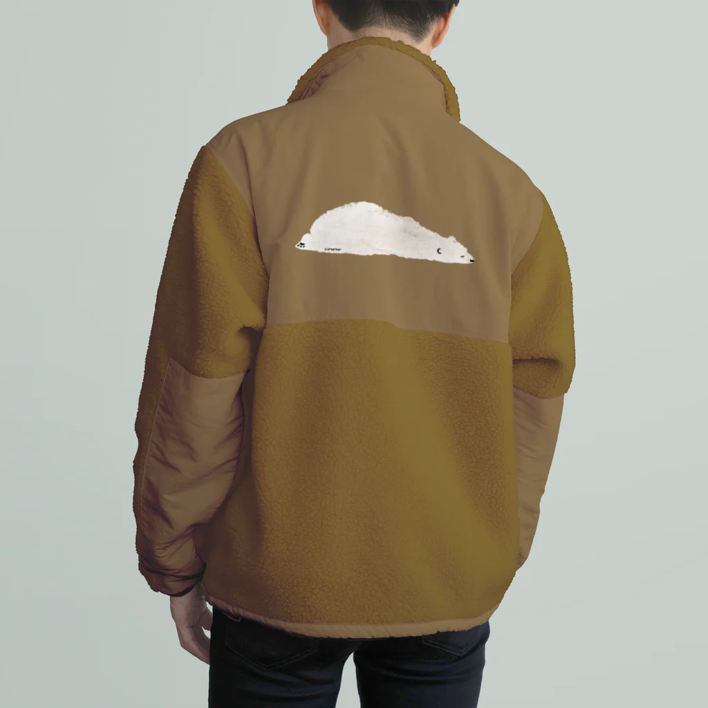 しろくまのかばん屋さん（SUZURI店）の【ﾊﾞｯｸﾌﾟﾘﾝﾄ】とけたように ねむる しろくま Boa Fleece Jacket