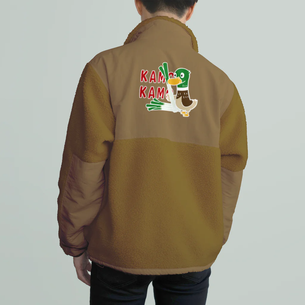 イラスト MONYAAT のバックプリント 鴨カモ カモかも B Boa Fleece Jacket