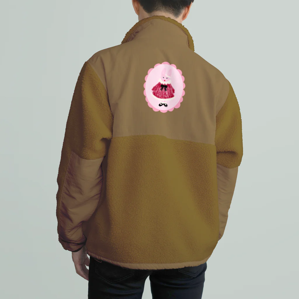 レモンスカッシュの泡のおめかしうさぎ Boa Fleece Jacket