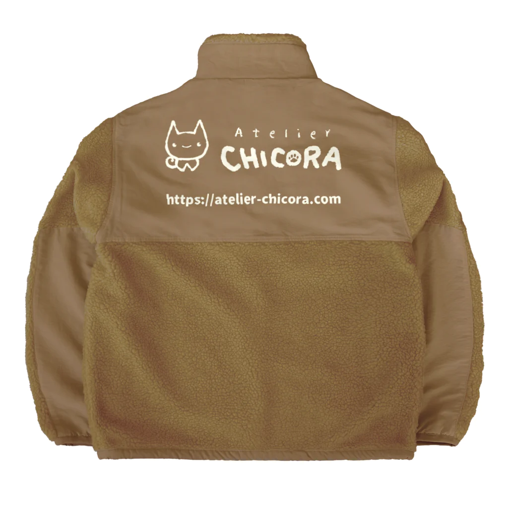 ちこらとおやじちこら CHICORA & OYAJICHICORAのAtelierCHICORA公式ロゴ ボアフリースジャケット