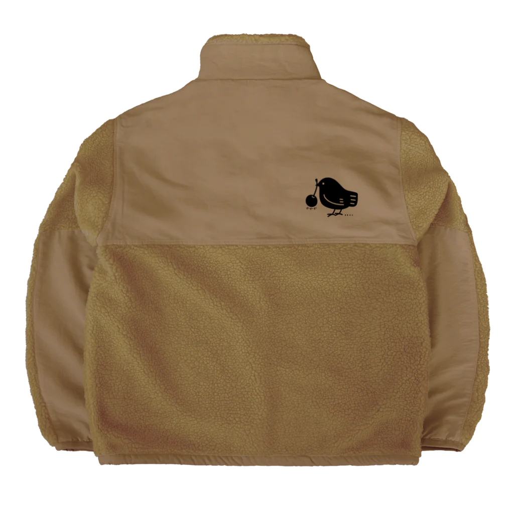 イラスト MONYAAT のワンポイント　みつぐとり Boa Fleece Jacket