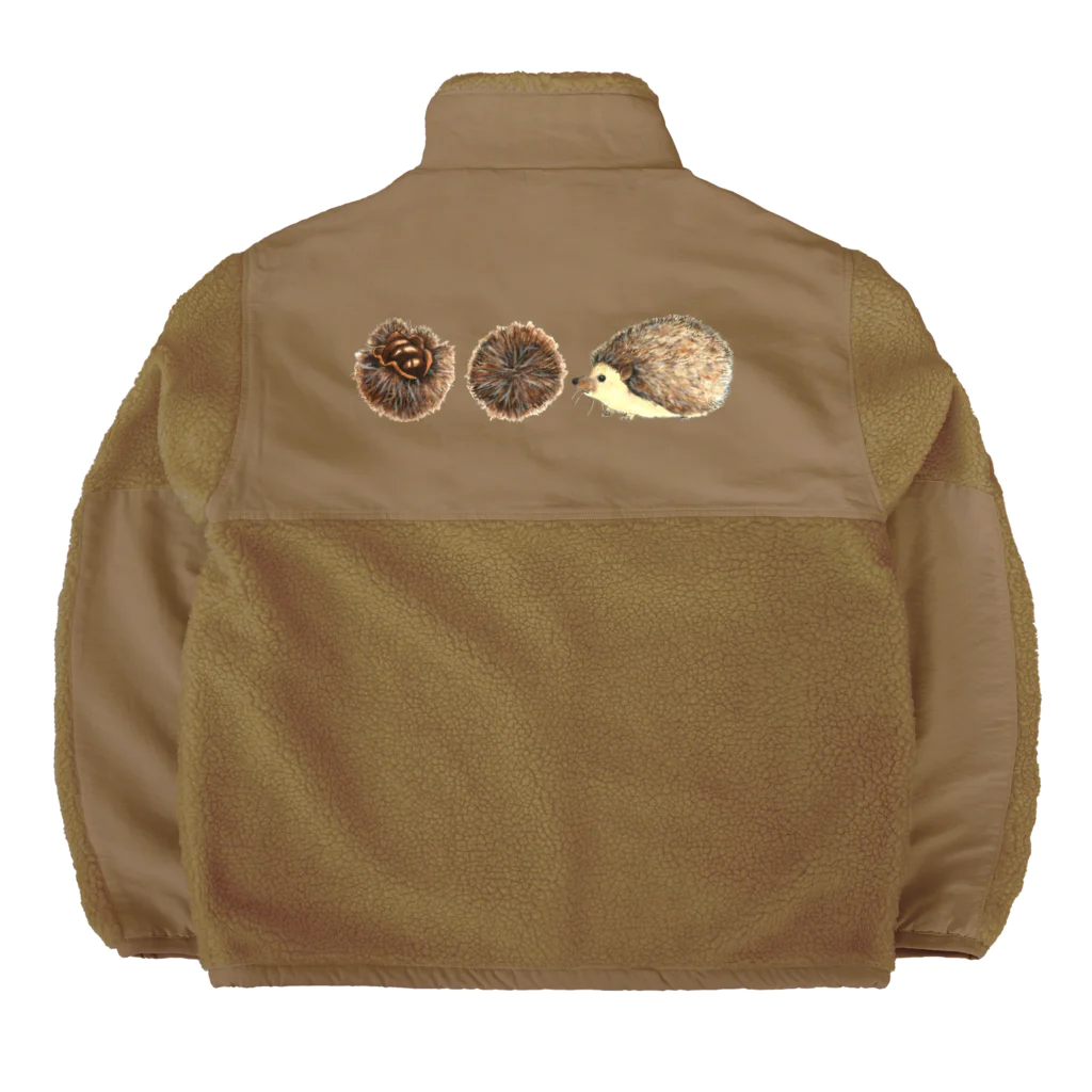 Ralriruのハリネズミと栗（いきもの×たべものシリーズ） Boa Fleece Jacket