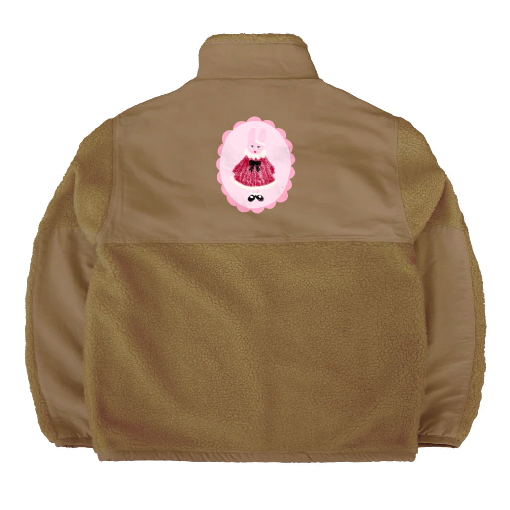 レモンスカッシュの泡のおめかしうさぎ Boa Fleece Jacket