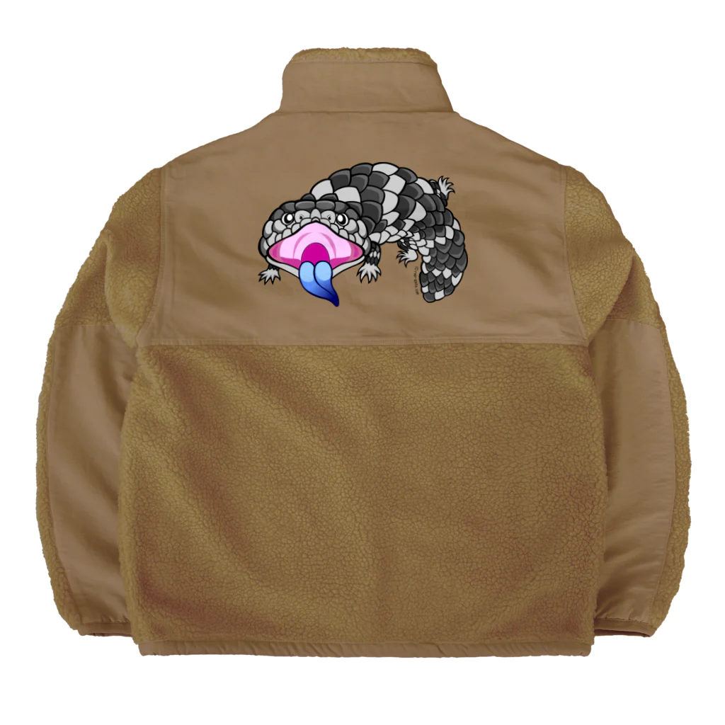 もむのふの爬虫類グッズやさんのマツカサトカゲちゃんバックプリント Boa Fleece Jacket