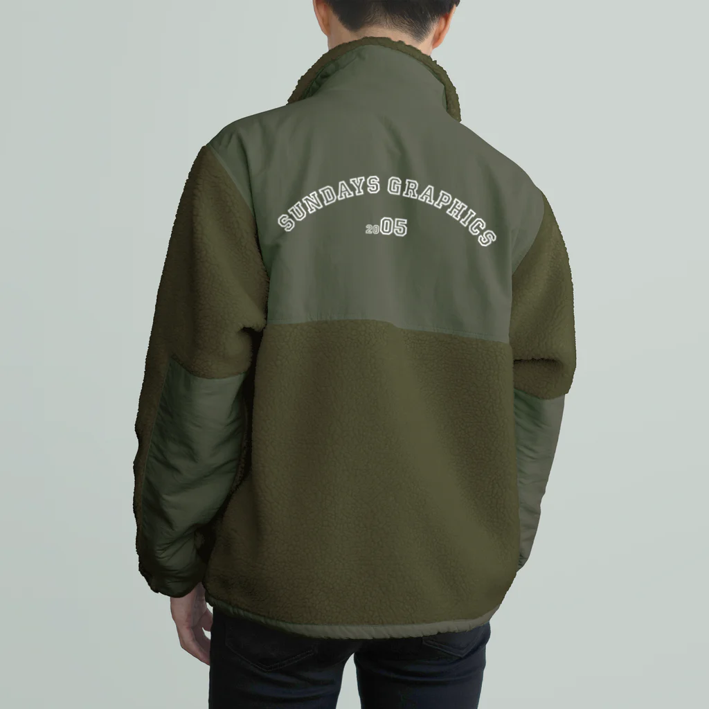 SUNDAYS GRAPHICSのSUNDAYS GRAPHICS (白ロゴ) Boa Fleece Jacket
