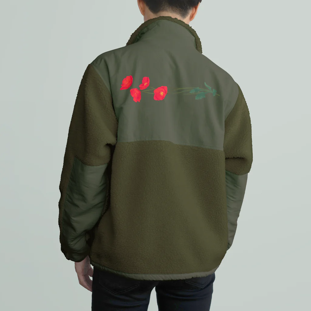 竹条いちいの憂いに手向けるポピー Boa Fleece Jacket