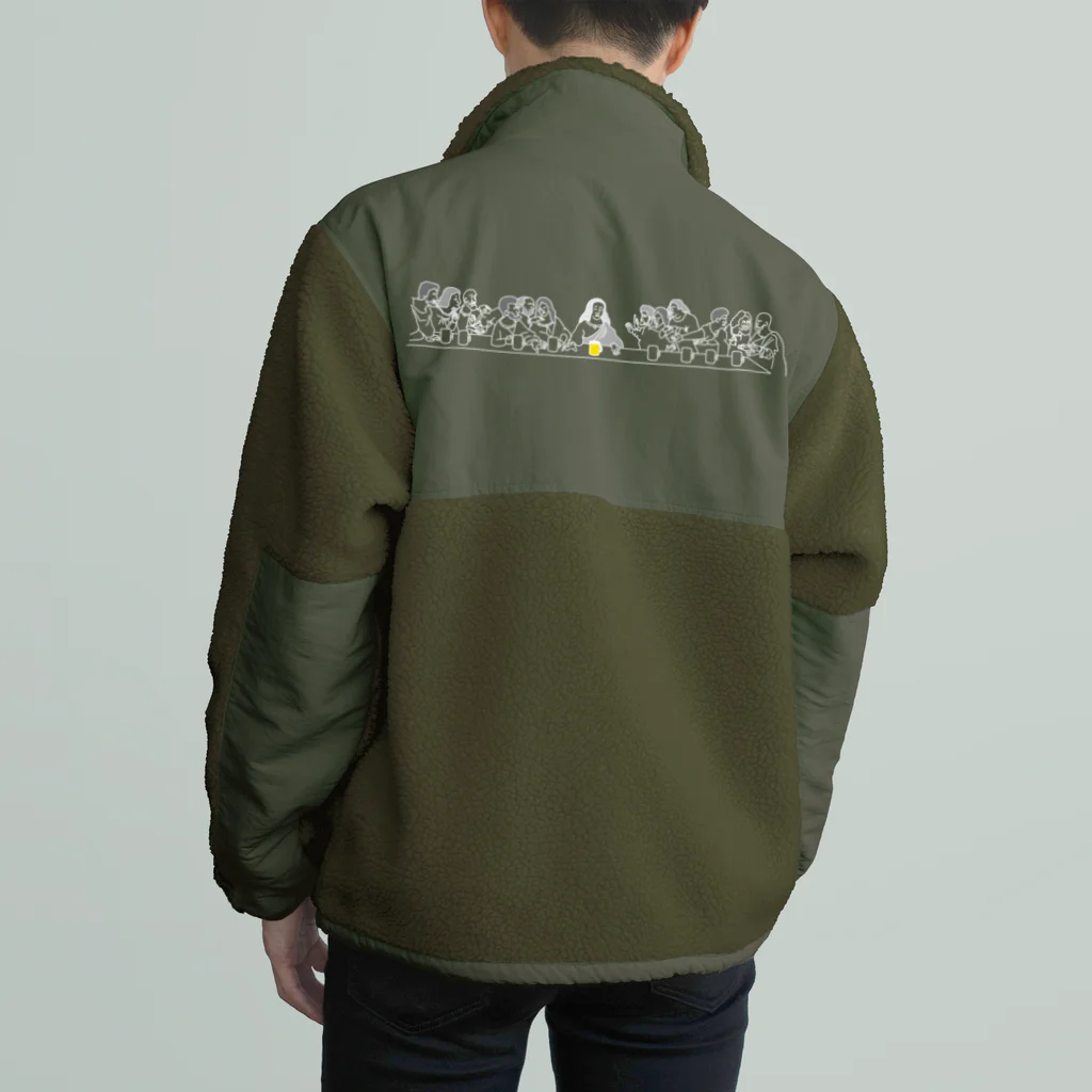 ビールとアート TM-3 Designの【両面デザイン】名画 × BEER（最後の晩餐） Boa Fleece Jacket