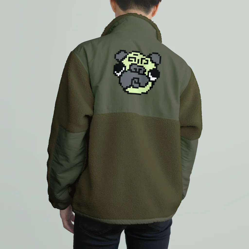 紫九商店 すずり店のピクセルなパグさん Boa Fleece Jacket