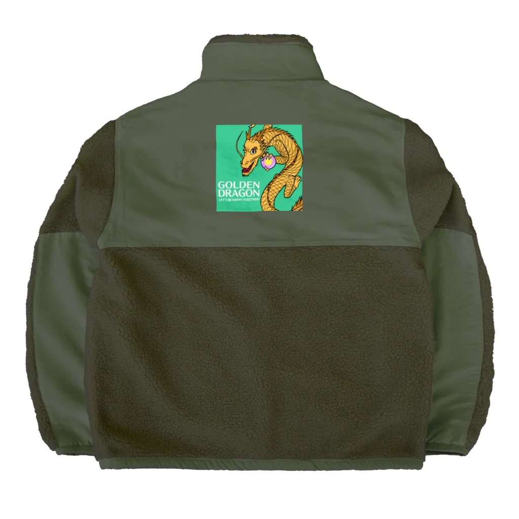 kazu_gの幸せの金龍さん（緑） Boa Fleece Jacket