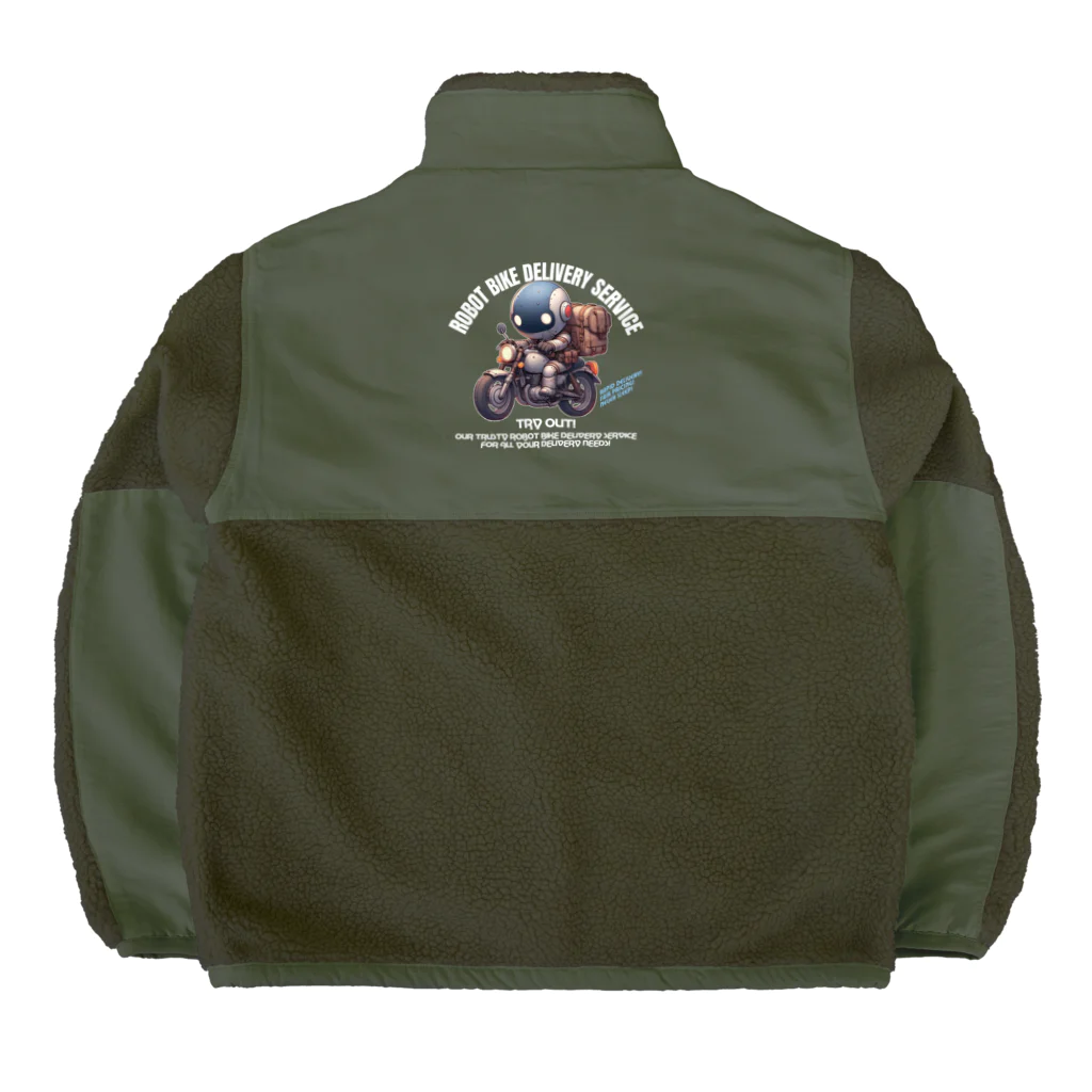 kazu_gのロボットバイク便(濃色用) Boa Fleece Jacket