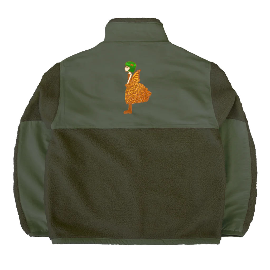 うみのいきもの・もりのいきものやさんの越冬！オオカバマダラドレス Boa Fleece Jacket