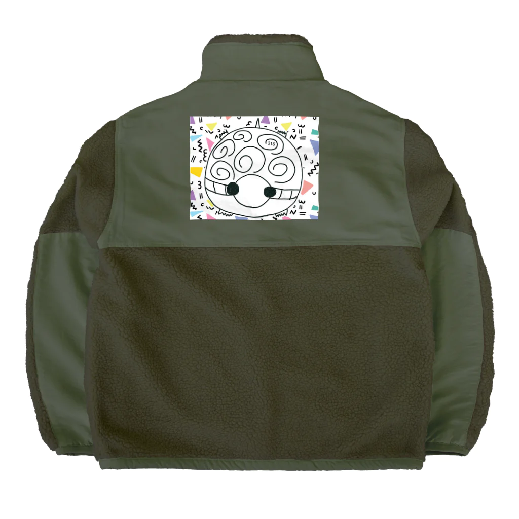 316(MIHIRO)のまん丸かめちゃんの渦巻 Boa Fleece Jacket