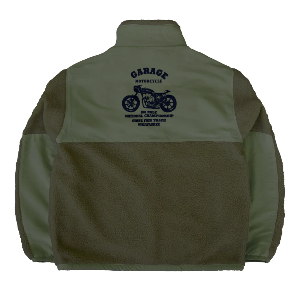キッズモード某の武骨なバイクデザイン(バックpt) ボアフリースジャケット
