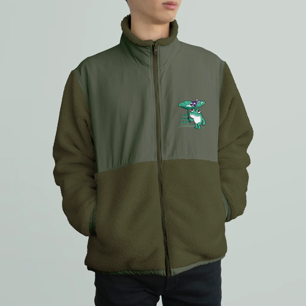 イラスト MONYAAT の*オレサマガエル Boa Fleece Jacket