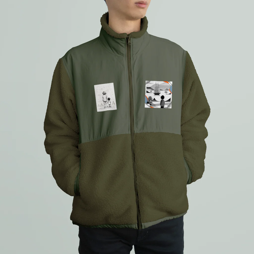 マッケンデジタルワールドの【リトル北斎まっけん坊や】の夢物語今後の予定Tシャツ Boa Fleece Jacket