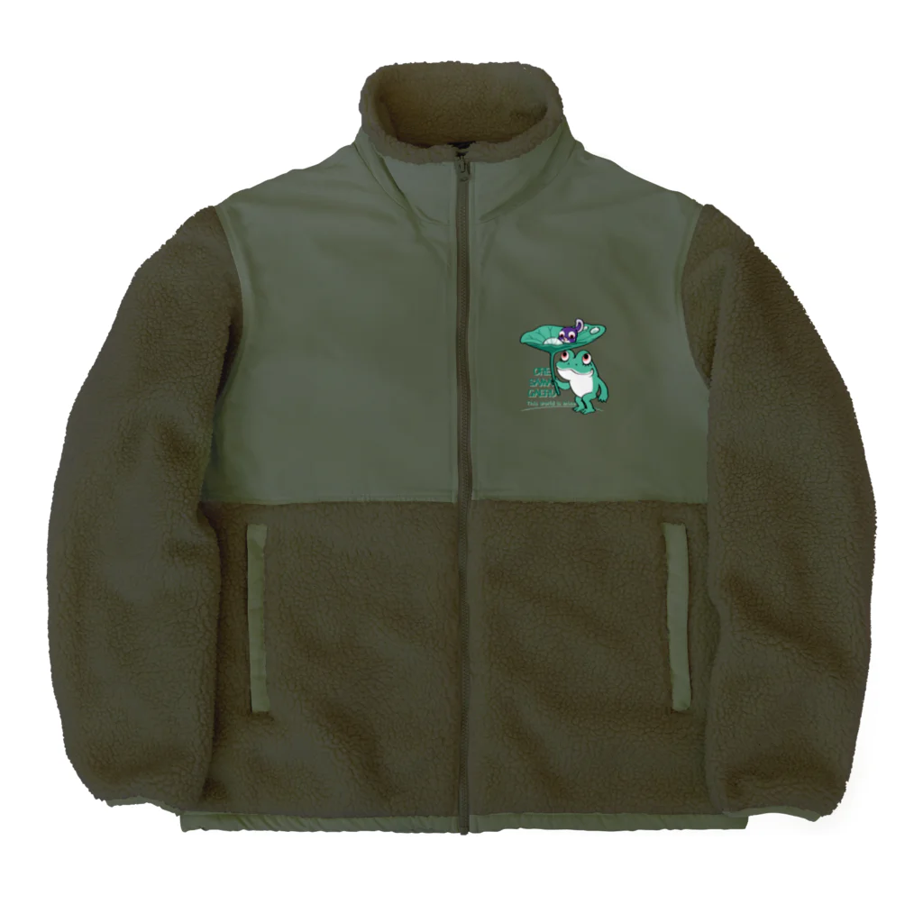 イラスト MONYAAT の*オレサマガエル Boa Fleece Jacket