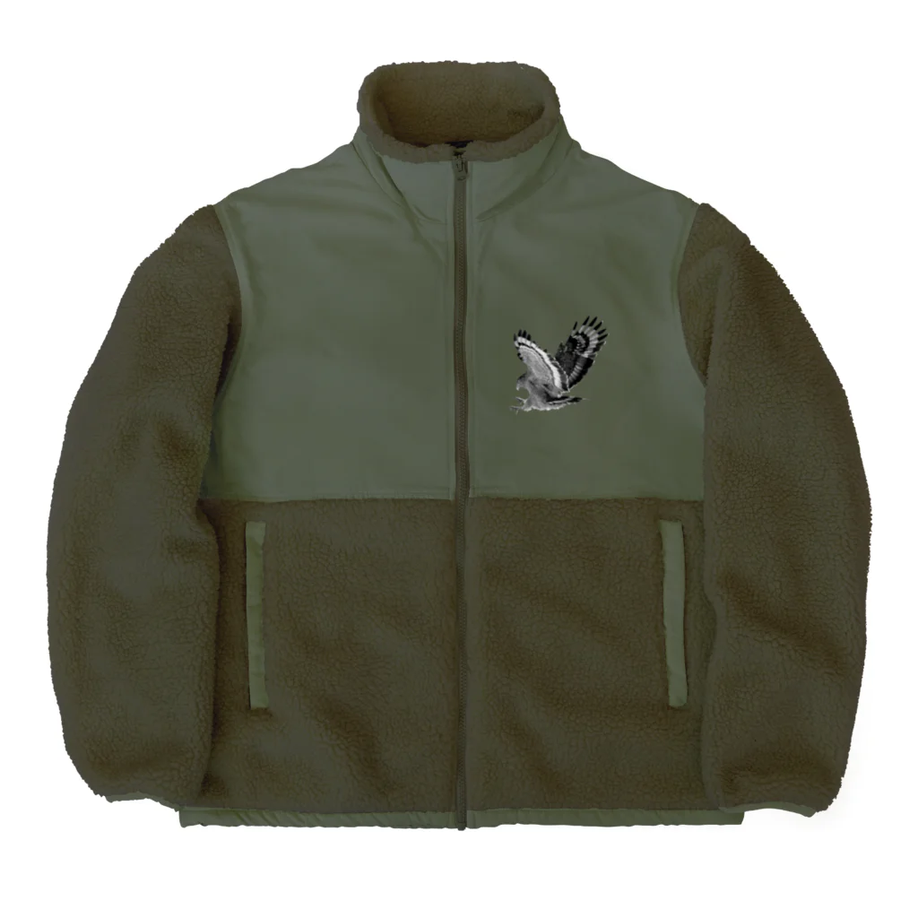 WILDBIRD GOODS SHOPのカンムリワシ・モノクロ Boa Fleece Jacket